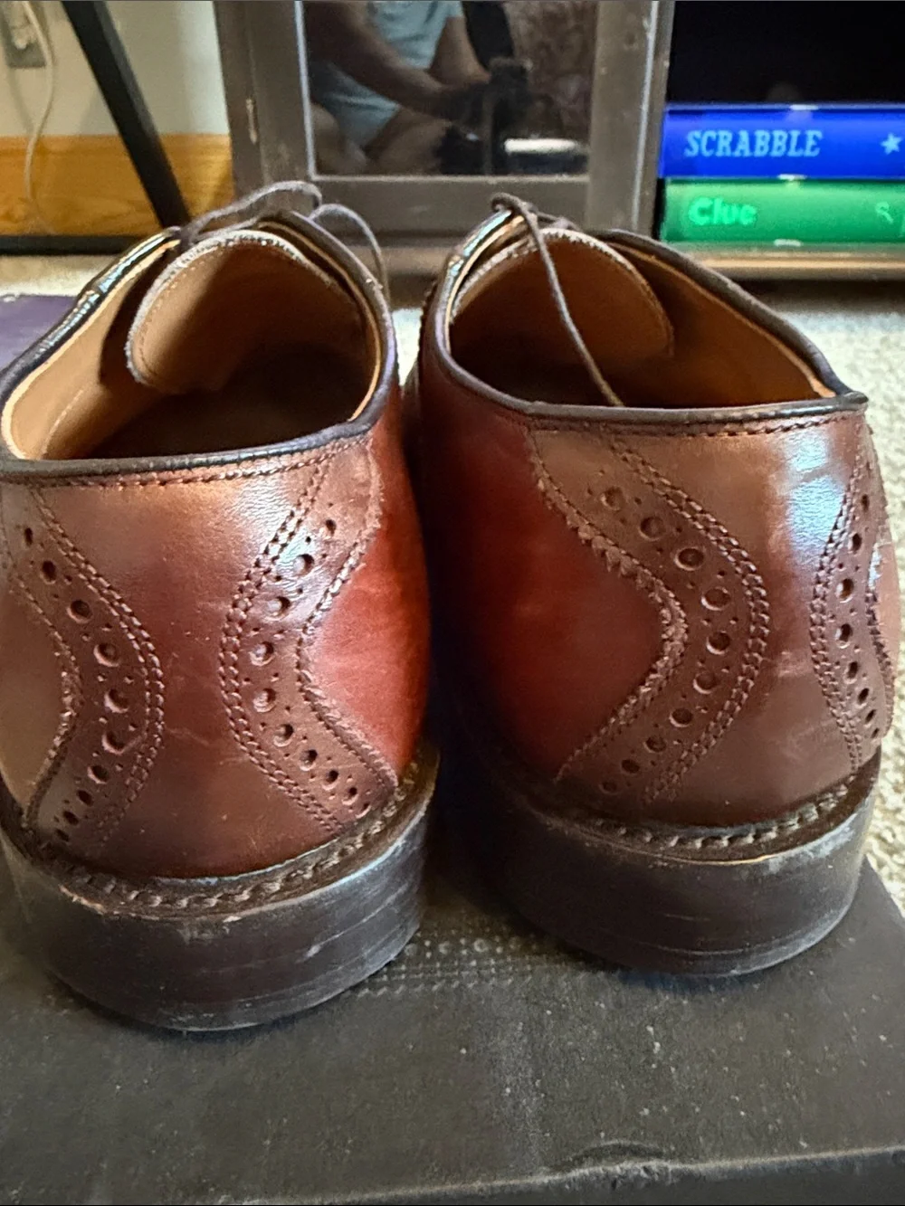 Allen Edmonds Two-Tone Brown Shelton  Wingtip Oxfords 10.5